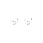 925 Sterling Silver Hi̇lal Şekli̇nde Ear Jacket Star Earrings