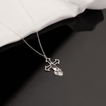 925 Sterling Silver Praying Hands Crucifix Necklace 361
