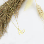 925 Sterling Silver Initial Necklace With Heart