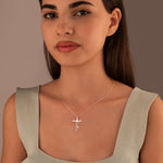 925 Sterling Silver Custom Name Cross Necklace