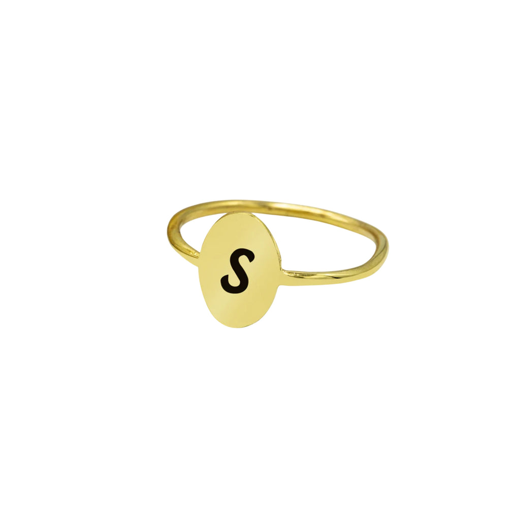 925 Sterling Silver Personalized Initial Ring