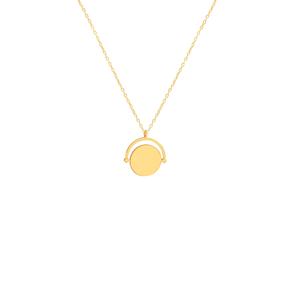 925 Sterling Silver Circle With Arch Necklace