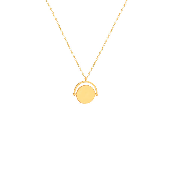 925 Sterling Silver Circle With Arch Necklace