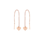 925 Sterling Silver Threader Hollow Cross With Heart Earring (Zi̇nci̇ri̇ Cs40001)