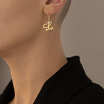 925 Sterling Silver Initial Earring