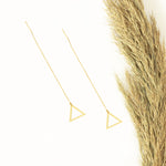 925 Sterling Silver Threader Triangle Chain Earrings