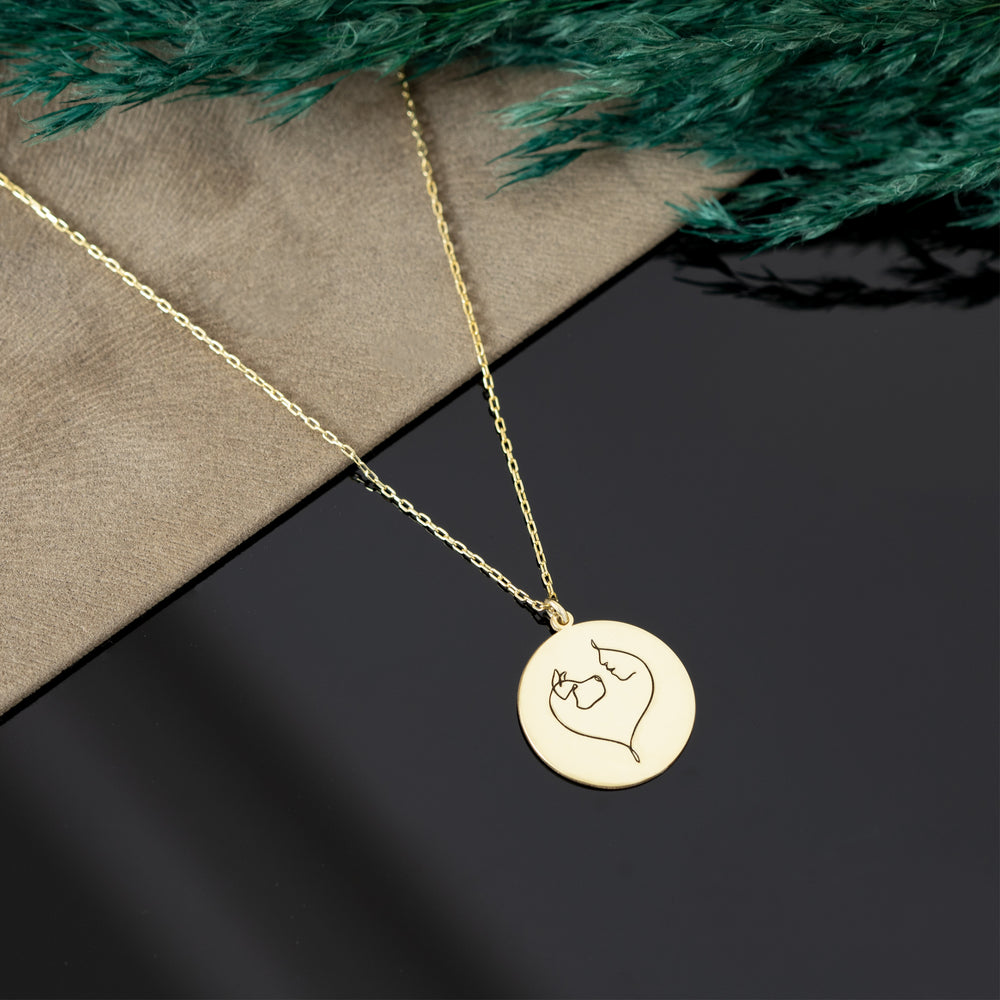 925 Sterling Silver Woman And Dog Necklace