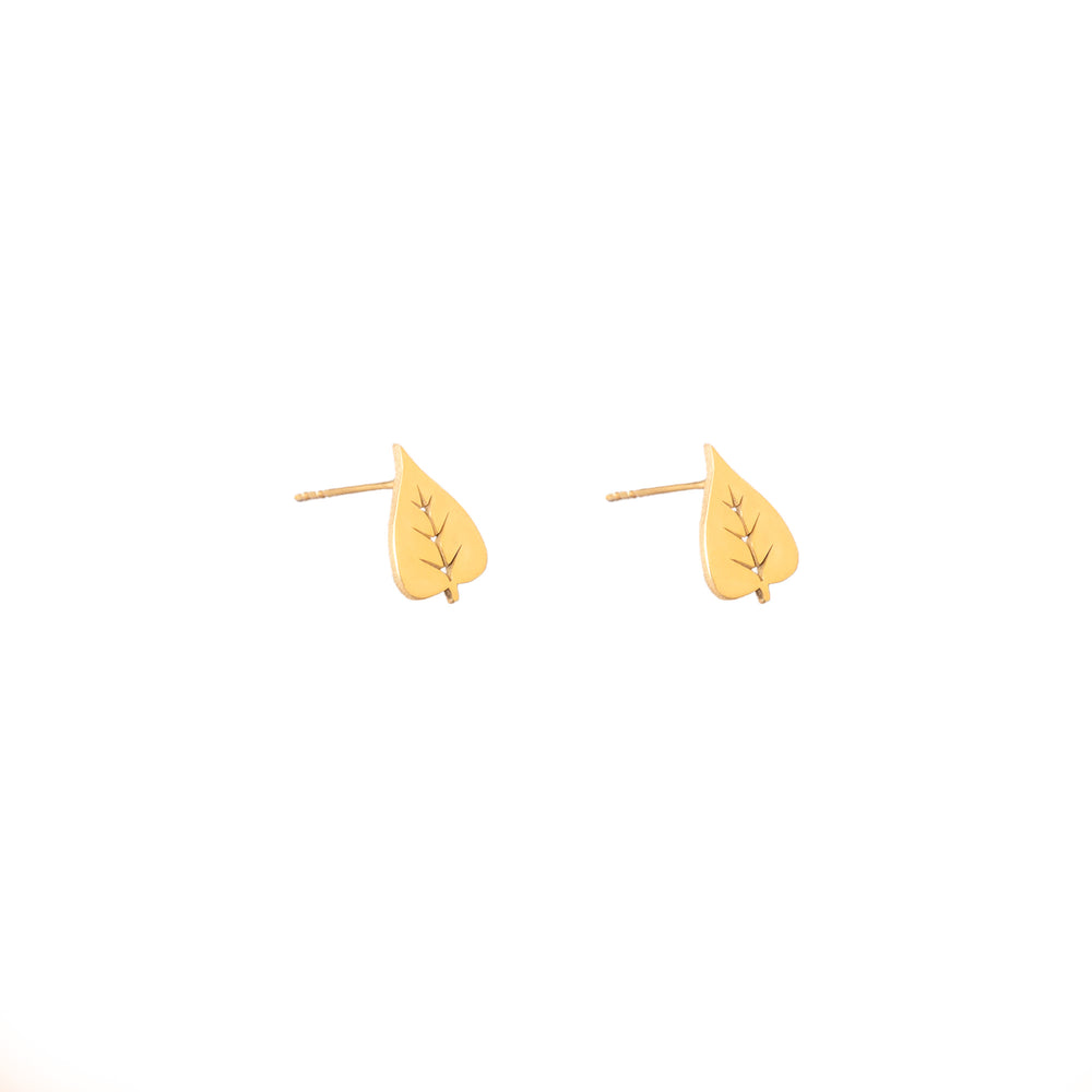 925 Sterling Silver Leaf Studs