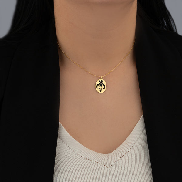 925 Sterling Silver Boba Fett Crest Necklace