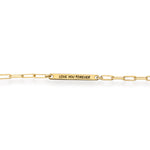 925 Sterling Silver Paperclip Bar Bracelet