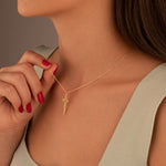 925 Sterling Silver Custom Name Gold Cross Necklace