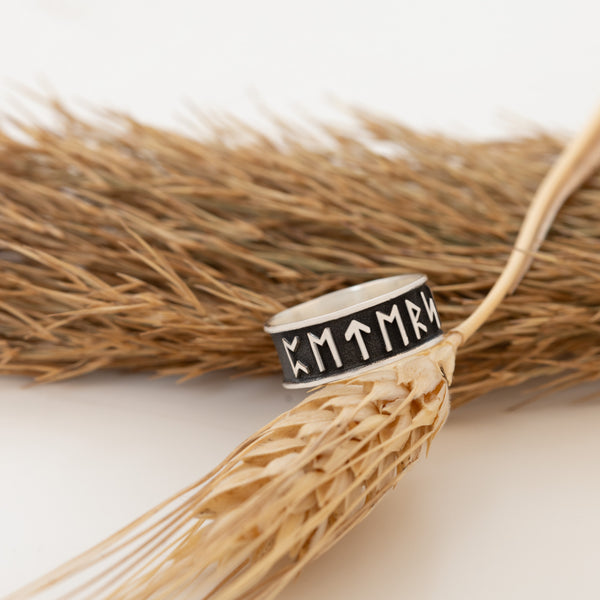 925 Sterling Silver Personalized Viking Rune Ring