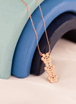 925 Sterling Silver Vertical Three Paw Necklace