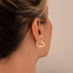 925 Sterling Silver Heart Earrings 18 Mm
