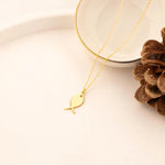 925 Sterling Silver Düz Balık Necklace