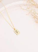 925 Sterling Silver Tiny Bar Name Necklace