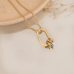 925 Sterling Silver Unique Paperclip Necklace With Birthstone