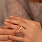925 Sterling Silver Slim Bar Ring Önü Plaka Ring