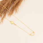 925 Sterling Silver Heart And Plane Necklace