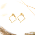 925 Sterling Silver Triangle Square Ear Jacket Necklace