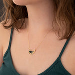 925 Sterling Silver Enamel Dachshund Dog Necklace