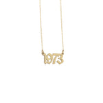 925 Sterling Silver Old English Number Necklace