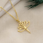 925 Sterling Silver Lotus Flower Necklace,