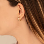 925 Sterling Silver Kalin, Zigzagli/Dalgali Hoop Earrings