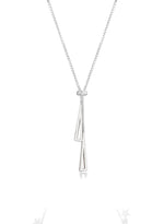 925 Sterling Silver Right Triangle Lariat Necklace