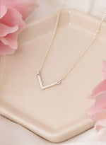 925 Sterling Silver V Necklace