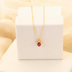925 Sterling Silver Marki̇z Doğum Crystal Pave Necklace 1 Taş