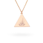 925 Sterling Silver Triangle Evil Eye Necklace