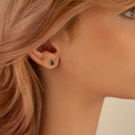 925 Sterling Silver Black Drop Studs