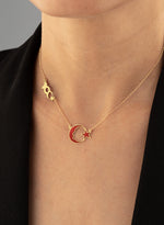 925 Sterling Silver 100. Yıl Necklace Atatürk Silüetli Crescent & Star