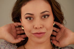 925 Sterling Silver Crystal Pave Ucu Sivri Uzay Yolu Earrings