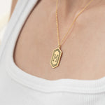 925 Sterling Silver Hexagon Initial Necklace