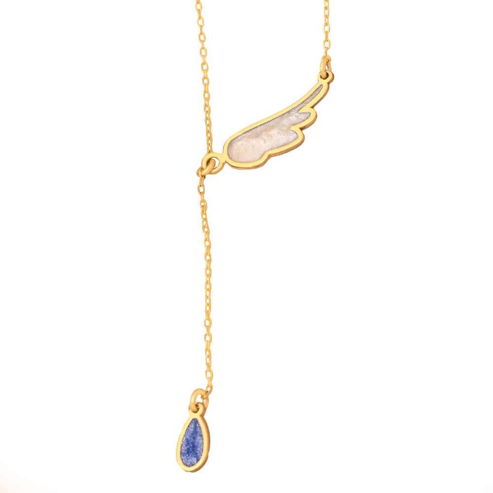 925 Sterling Silver Wing Lariat Necklace
