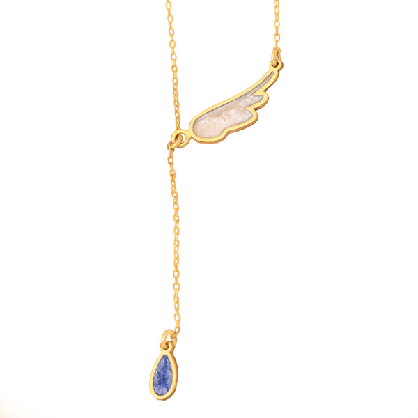 925 Sterling Silver Wing Lariat Necklace