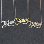 925 Sterling Silver Name Necklace With Heart