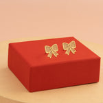 925 Sterling Silver Ribbon Bow Earrings