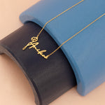 925 Sterling Silver Birth Flower Name Necklace Horizontal