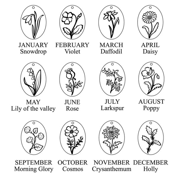 925 Sterling Silver Birth Flower Earrings With Birth Stones