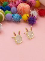 925 Sterling Silver Enamel Rabbit Earring
