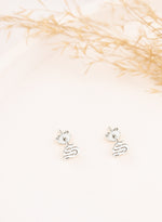 925 Sterling Silver Old English Initial Earringsa