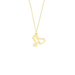 925 Sterling Silver Initial Necklace With Heart