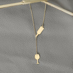 925 Sterling Silver Wine And Glass & Y Necklace