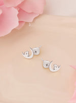 925 Sterling Silver Cat Moon Studs