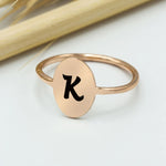 925 Sterling Silver Personalized Initial Ring