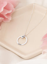 925 Sterling Silver Minimalist Tag Name Circle Necklace