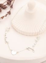 925 Sterling Silver Heart And Two Name Necklace